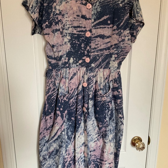 Vintage Tie-dye Cotton Dress, Made in Ghana - Picture 1 of 2